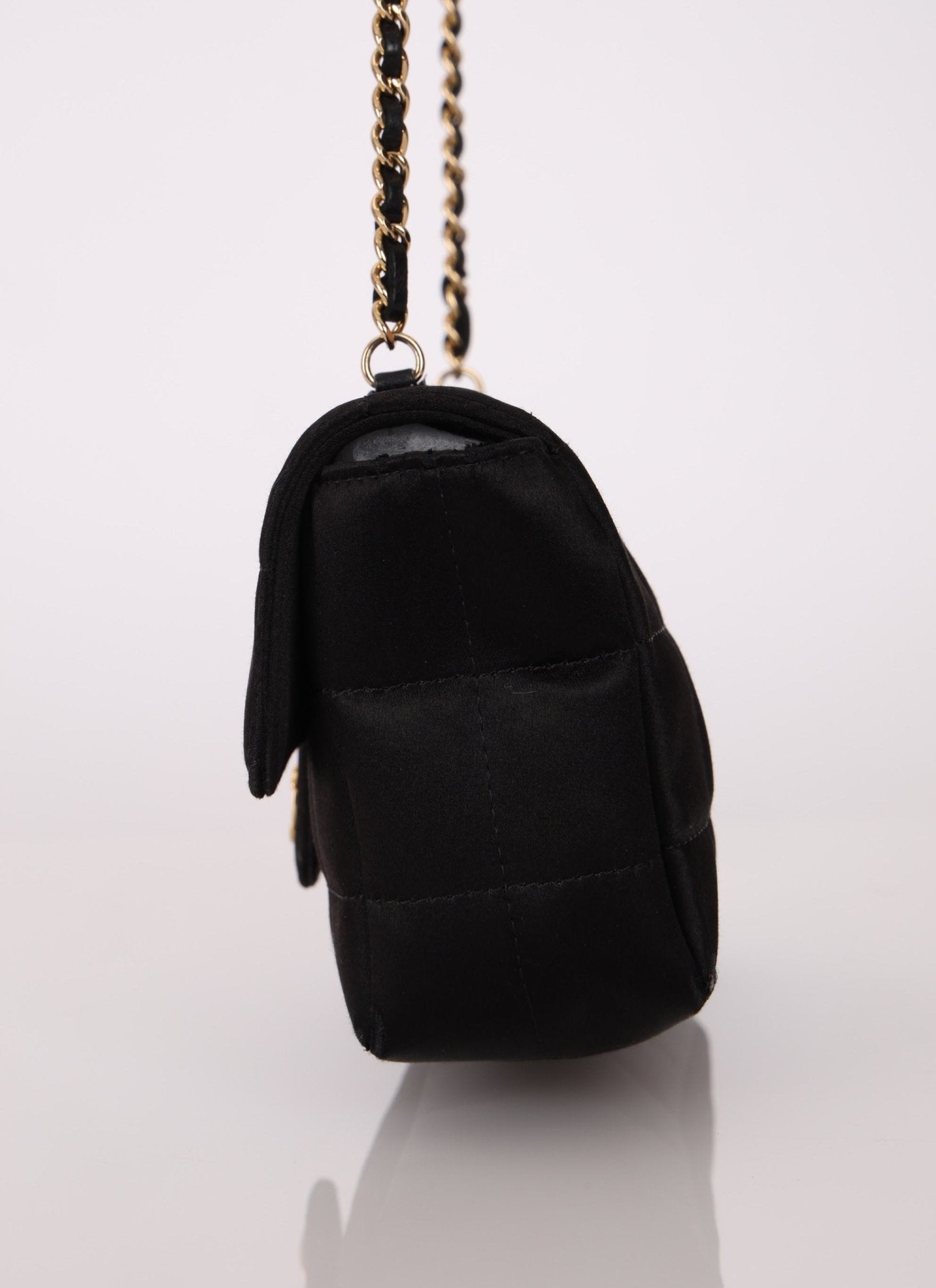 Chanel 2008 Satin Mini Chocolate Bar Flap Bag - FashioNica