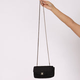 Chanel 2008 Satin Mini Chocolate Bar Flap Bag - FashioNica