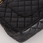 Chanel 2009 Black Lambskin Valentine Medium Chain Flap Bag - FashioNica