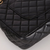 Chanel 2009 Black Lambskin Valentine Medium Chain Flap Bag - FashioNica
