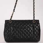 Chanel 2009 Black Lambskin Valentine Medium Chain Flap Bag - FashioNica
