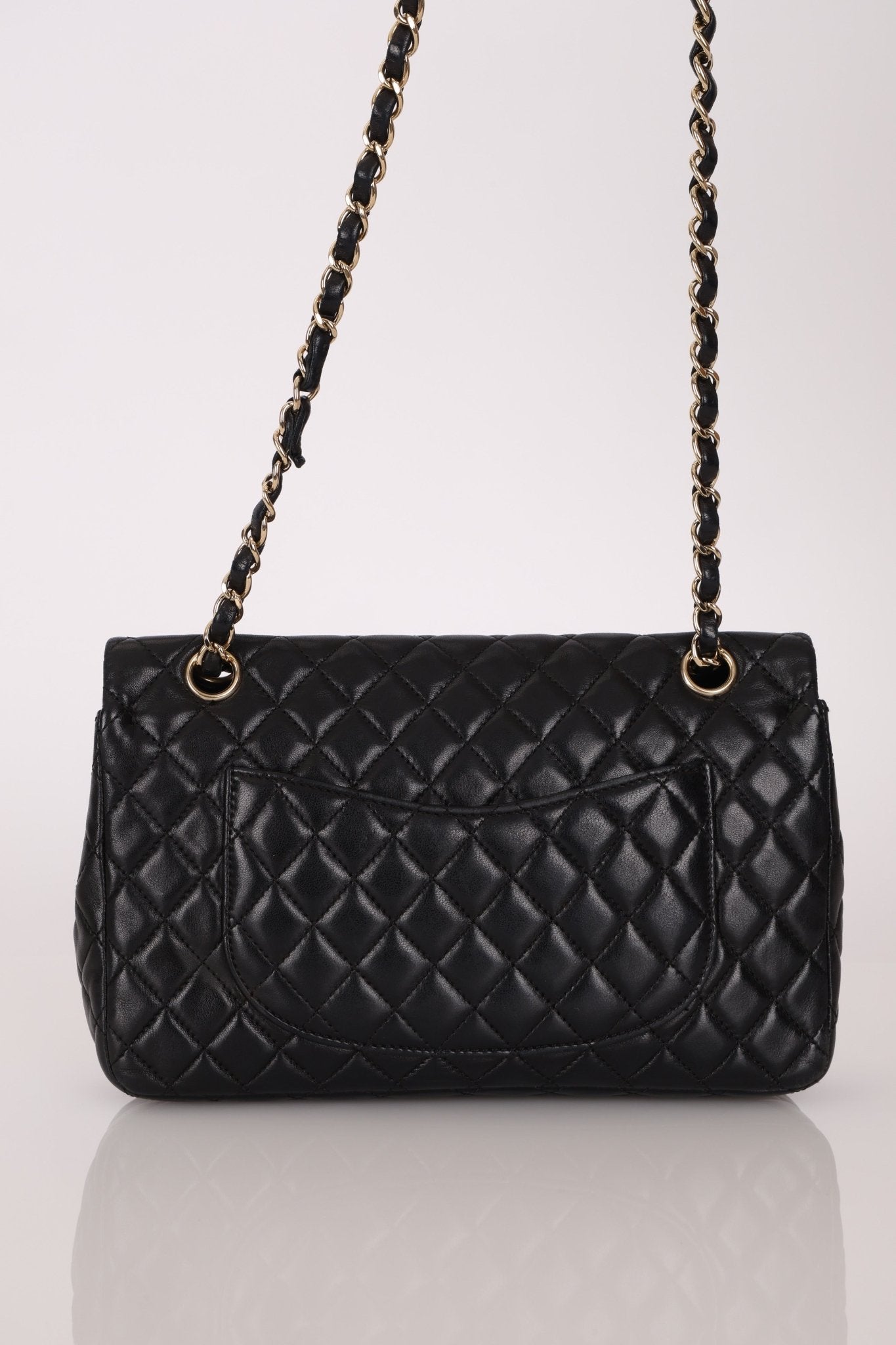 Chanel 2009 Black Lambskin Valentine Medium Chain Flap Bag - FashioNica