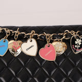 Chanel 2009 Black Lambskin Valentine Medium Chain Flap Bag - FashioNica