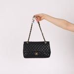 Chanel 2009 Black Lambskin Valentine Medium Chain Flap Bag - FashioNica
