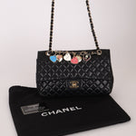 Chanel 2009 Black Lambskin Valentine Medium Chain Flap Bag - FashioNica