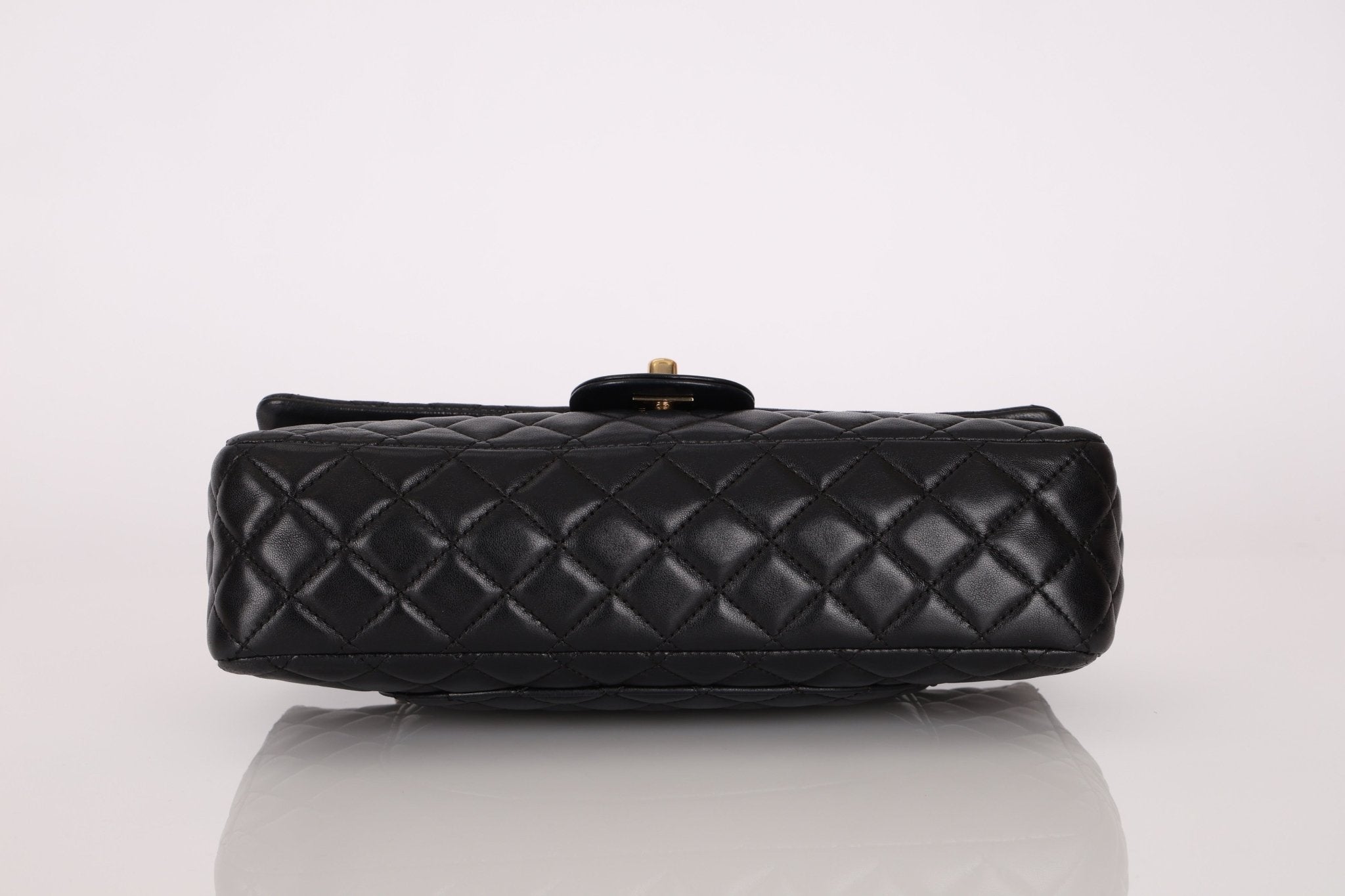 Chanel 2009 Black Lambskin Valentine Medium Chain Flap Bag - FashioNica