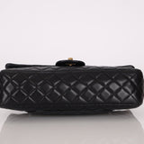 Chanel 2009 Black Lambskin Valentine Medium Chain Flap Bag - FashioNica