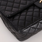 Chanel 2009 Black Lambskin Valentine Medium Chain Flap Bag - FashioNica