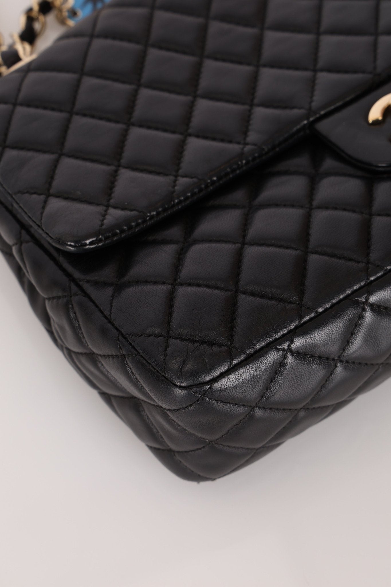 Chanel 2009 Black Lambskin Valentine Medium Chain Flap Bag - FashioNica