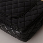 Chanel 2009 Black Lambskin Valentine Medium Chain Flap Bag - FashioNica