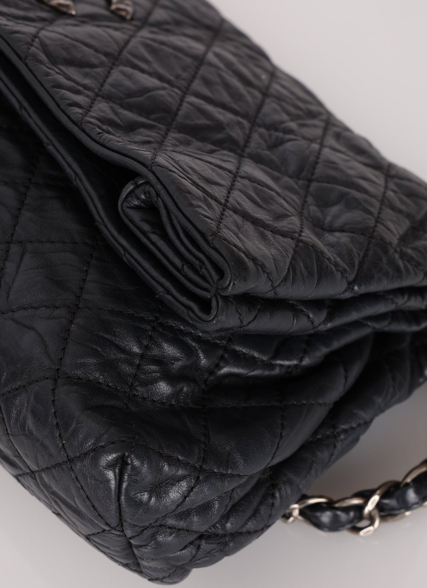 Chanel 2009 Crinkled Calfskin Fold Over Flap Bag - FashioNica