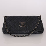 Chanel 2009 Crinkled Calfskin Fold Over Flap Bag - FashioNica