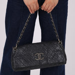 Chanel 2009 Crinkled Calfskin Fold Over Flap Bag - FashioNica