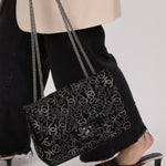 Chanel 2009 Paris - Shanghai Tweed Pudong Swarovski Crystal Single Flap - FashioNica