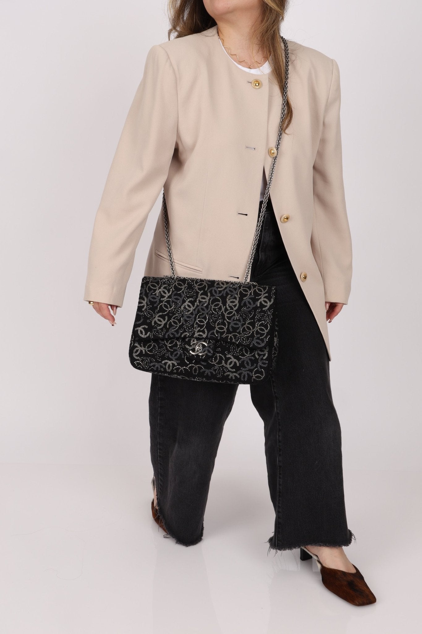 Chanel 2009 Paris - Shanghai Tweed Pudong Swarovski Crystal Single Flap - FashioNica