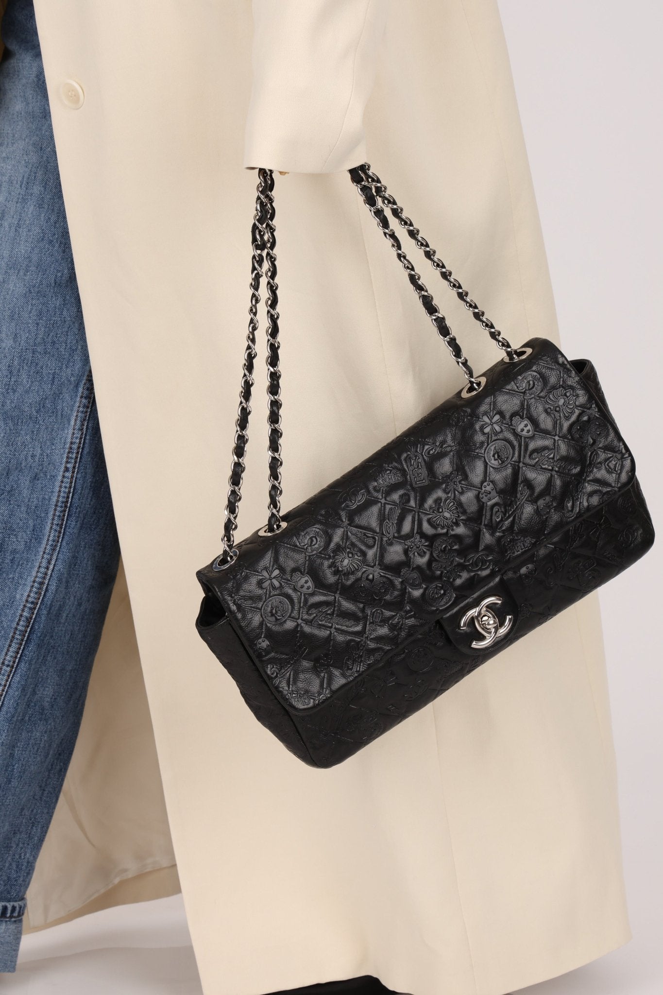 Chanel 2010 Calfskin Embossed Lucky Charms Symbol Flap Bag - FashioNica