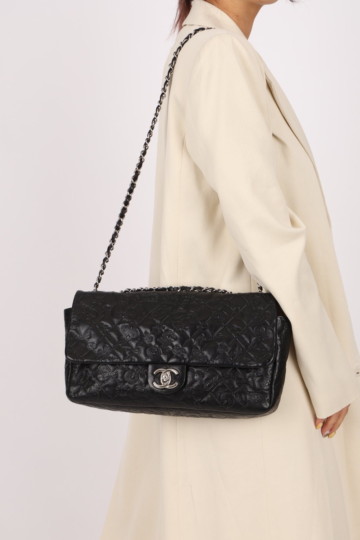 Chanel 2010 Calfskin Embossed Lucky Charms Symbol Flap Bag - FashioNica