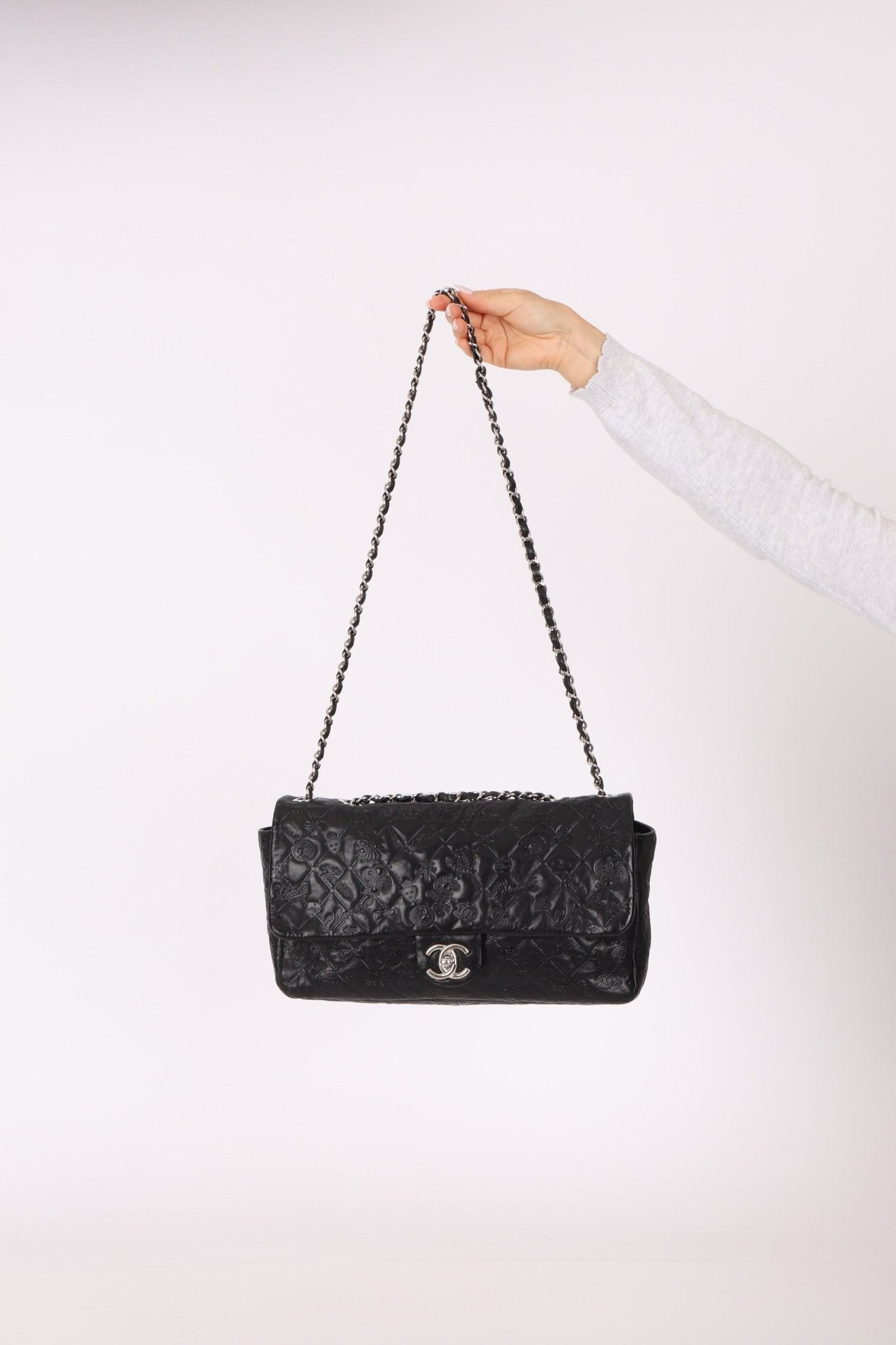 Chanel 2010 Calfskin Embossed Lucky Charms Symbol Flap Bag - FashioNica