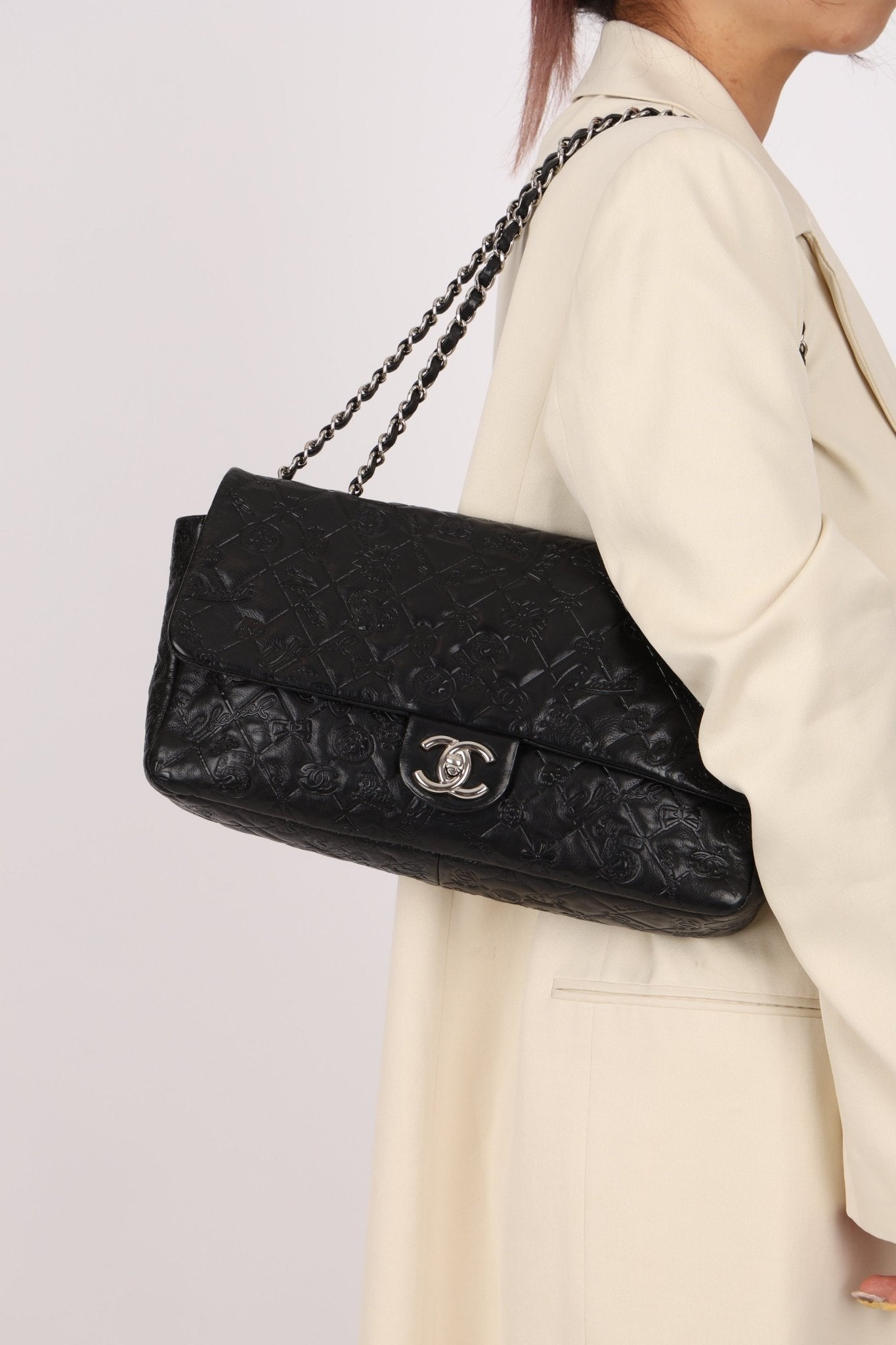 Chanel 2010 Calfskin Embossed Lucky Charms Symbol Flap Bag - FashioNica