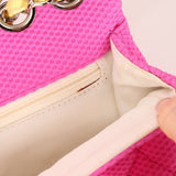 Chanel 2010 Hot Pink Perforated Jersey Medium Single Classic Flap - FashioNica