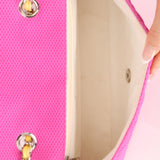 Chanel 2010 Hot Pink Perforated Jersey Medium Single Classic Flap - FashioNica