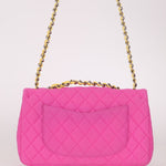 Chanel 2010 Hot Pink Perforated Jersey Medium Single Classic Flap - FashioNica