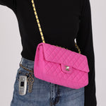 Chanel 2010 Hot Pink Perforated Jersey Medium Single Classic Flap - FashioNica