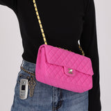 Chanel 2010 Hot Pink Perforated Jersey Medium Single Classic Flap - FashioNica