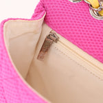 Chanel 2010 Hot Pink Perforated Jersey Medium Single Classic Flap - FashioNica