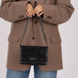 Chanel 2011 Black Lambskin Camellia Wallet on Chain - FashioNica