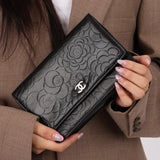 Chanel 2011 Black Lambskin Camellia Wallet on Chain - FashioNica
