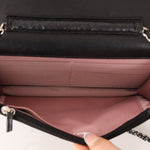 Chanel 2011 Black Lambskin Camellia Wallet on Chain - FashioNica
