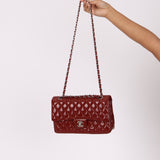 Chanel 2011 Burgundy Patent Medium Classic Double Flap - FashioNica