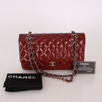 Chanel 2011 Burgundy Patent Medium Classic Double Flap - FashioNica