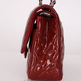 Chanel 2011 Burgundy Patent Medium Classic Double Flap - FashioNica