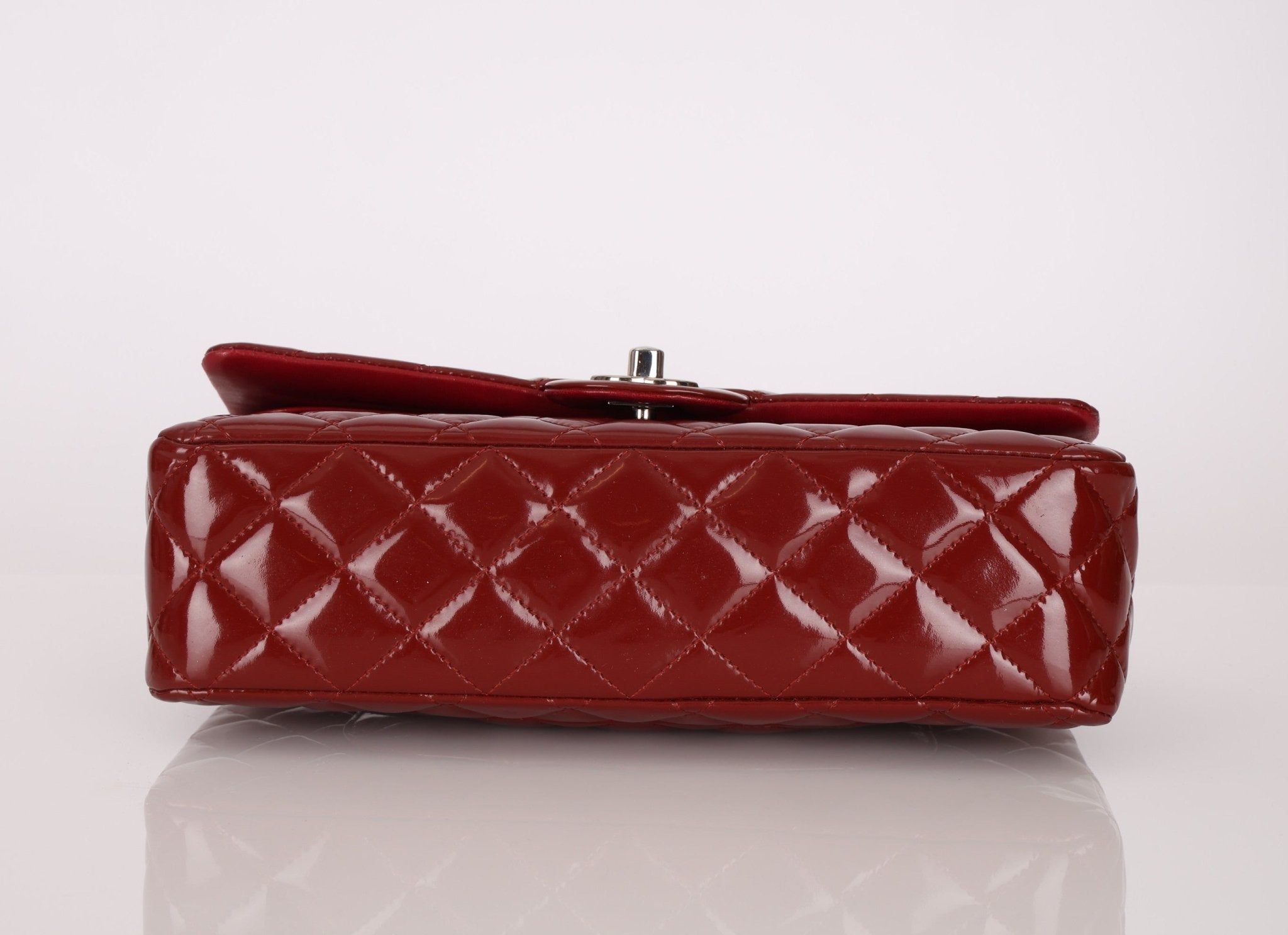Chanel 2011 Burgundy Patent Medium Classic Double Flap - FashioNica