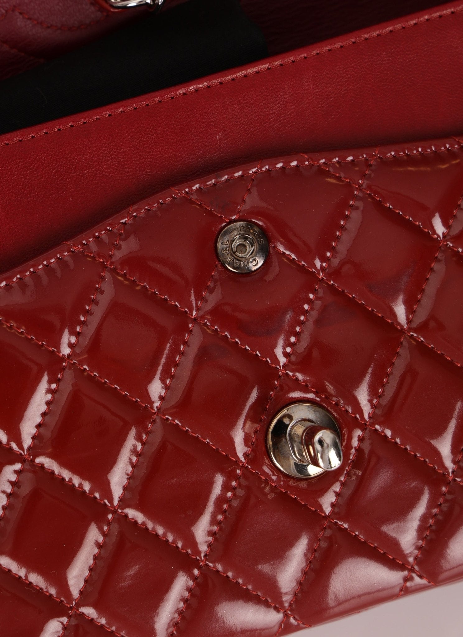 Chanel 2011 Burgundy Patent Medium Classic Double Flap - FashioNica