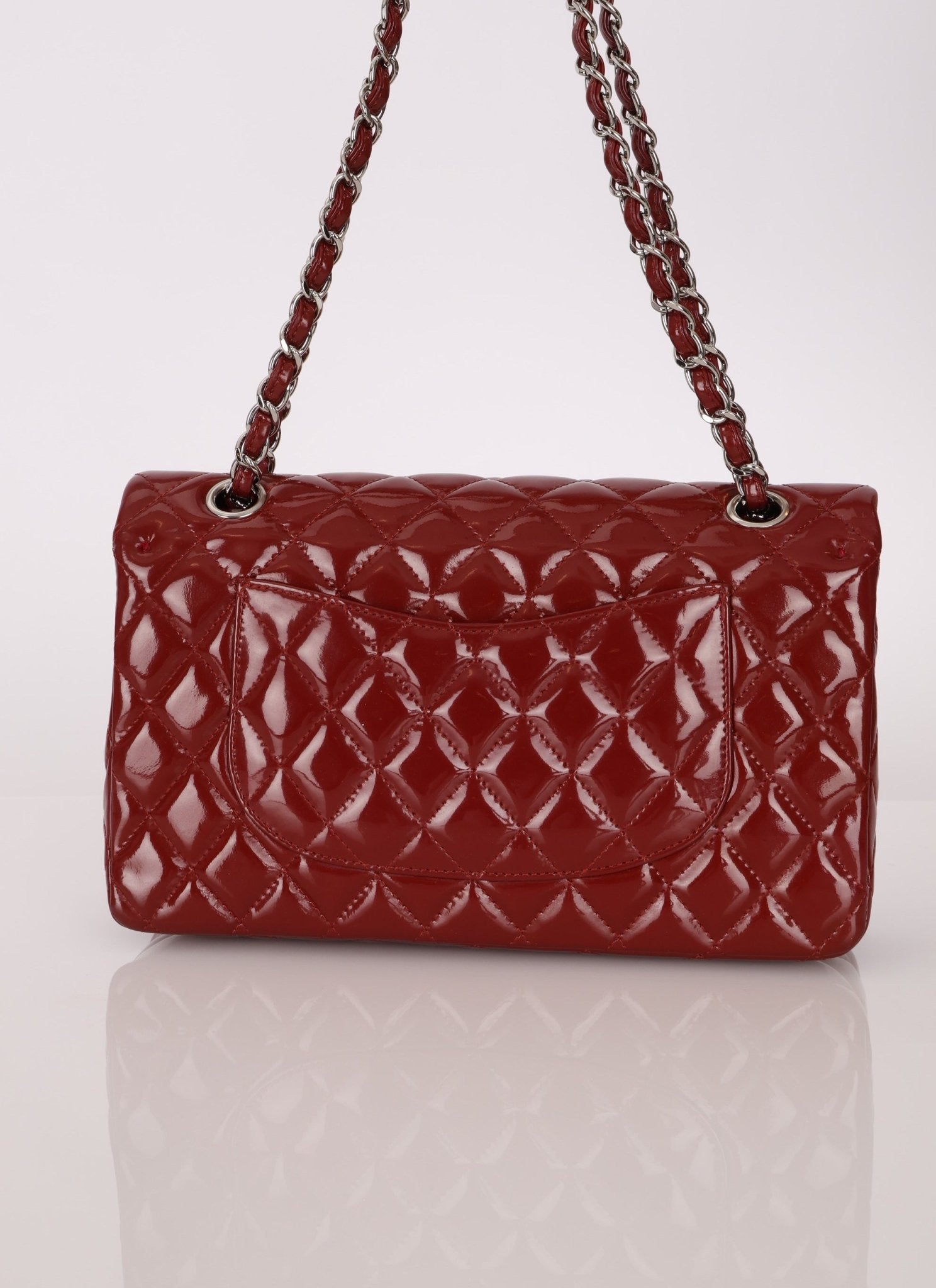Chanel 2011 Burgundy Patent Medium Classic Double Flap - FashioNica
