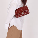 Chanel 2011 Burgundy Patent Medium Classic Double Flap - FashioNica
