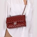 Chanel 2011 Burgundy Patent Medium Classic Double Flap - FashioNica