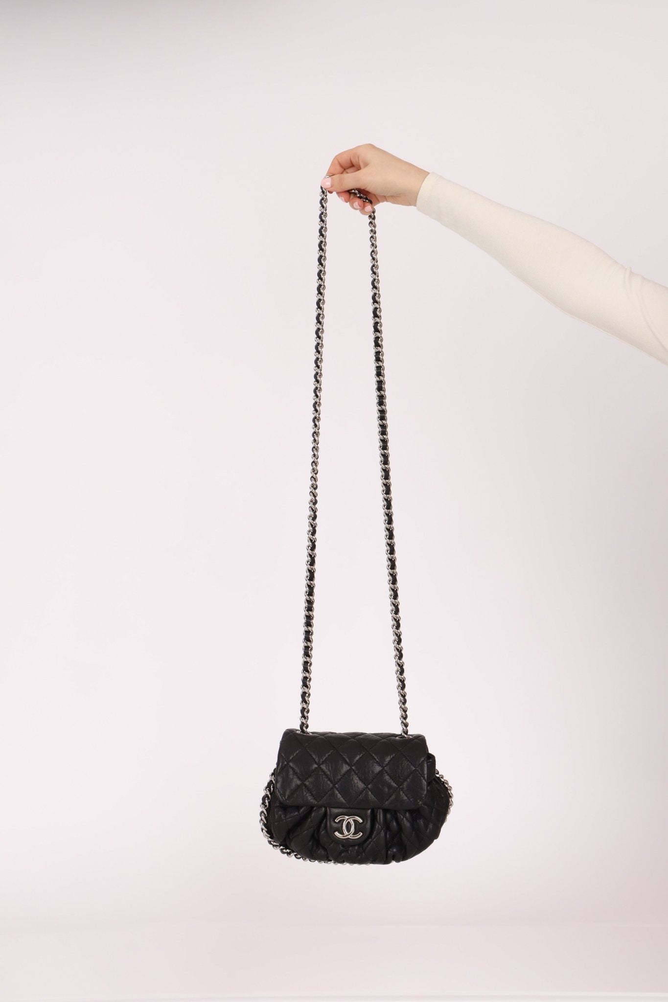 Chanel 2011 Calfskin Chain Around Dumpling Crossbody - FashioNica