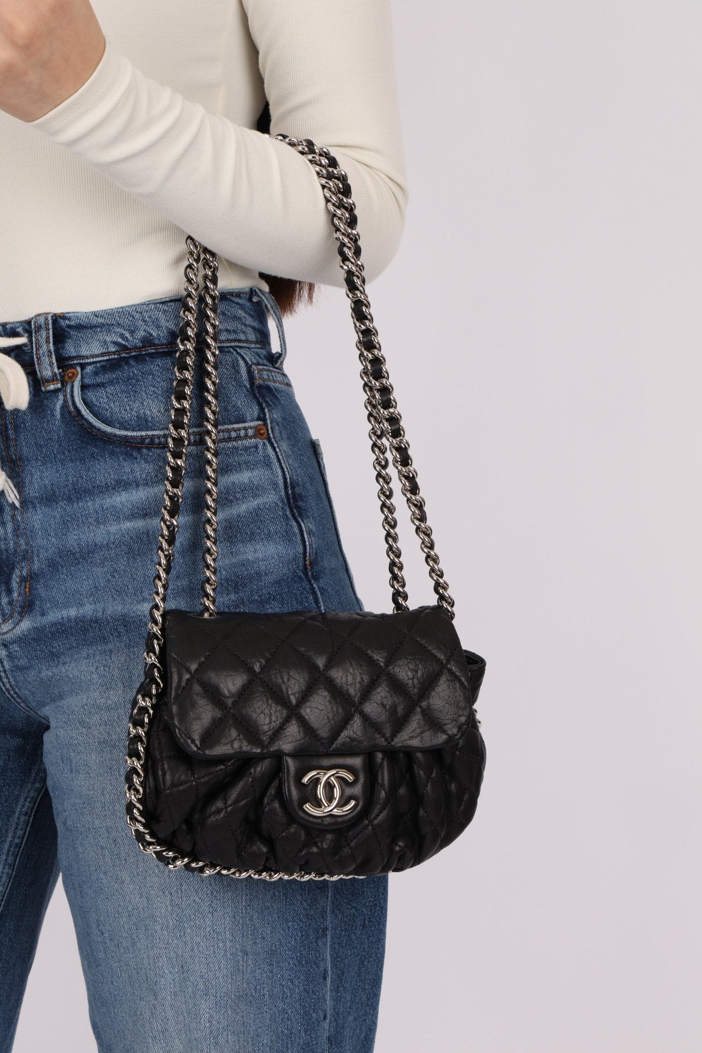 Chanel 2011 Calfskin Chain Around Dumpling Crossbody - FashioNica