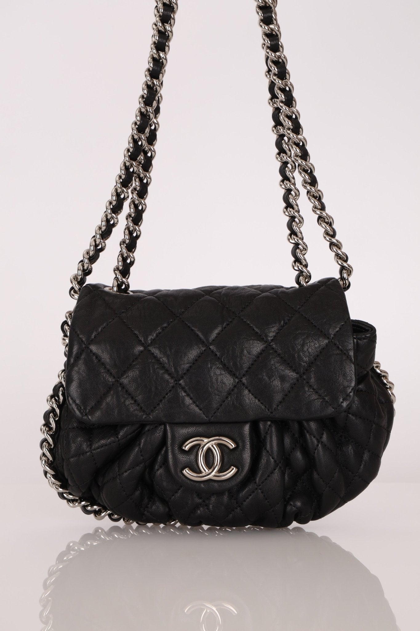 Chanel 2011 Calfskin Chain Around Dumpling Crossbody - FashioNica