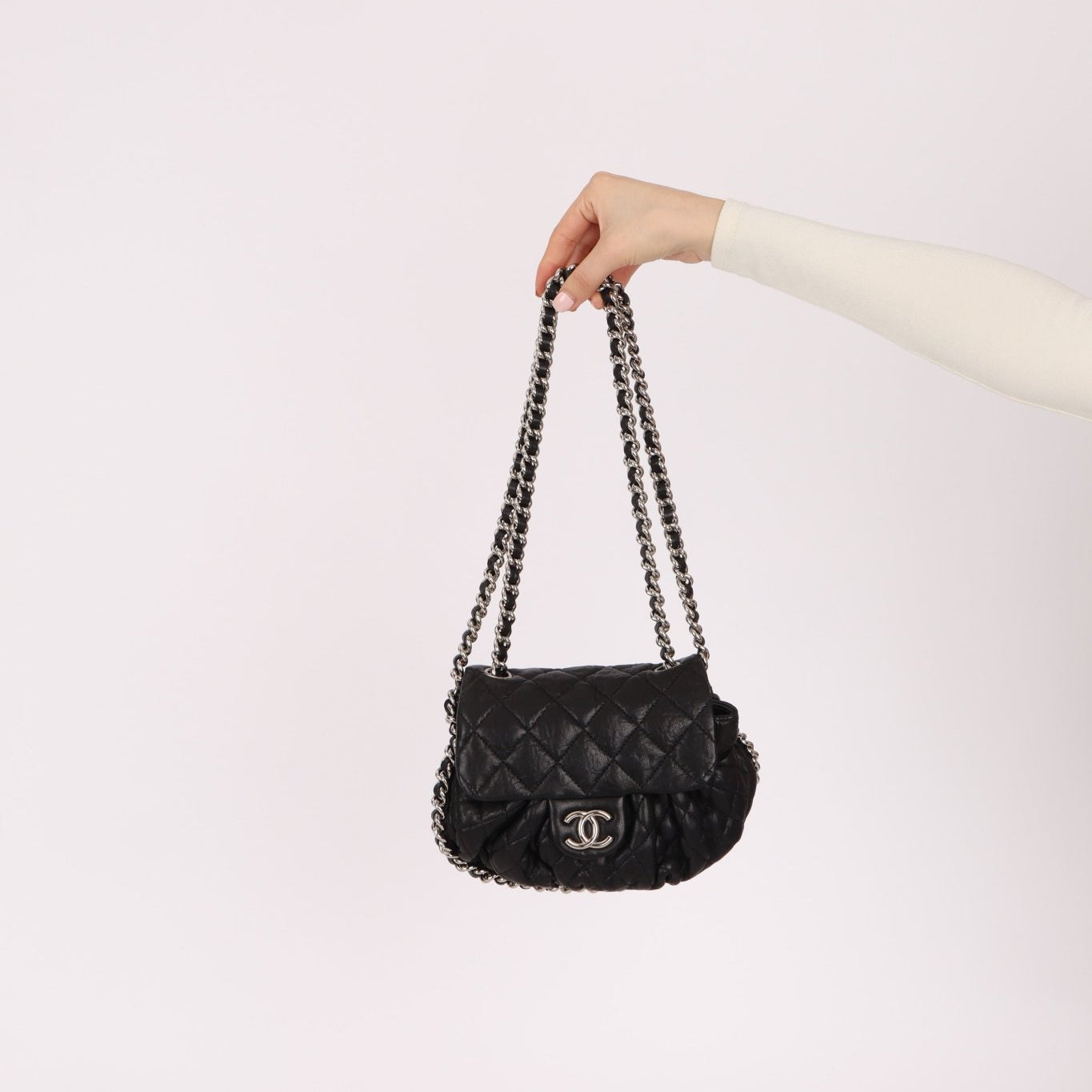 Chanel 2011 Calfskin Chain Around Dumpling Crossbody - FashioNica
