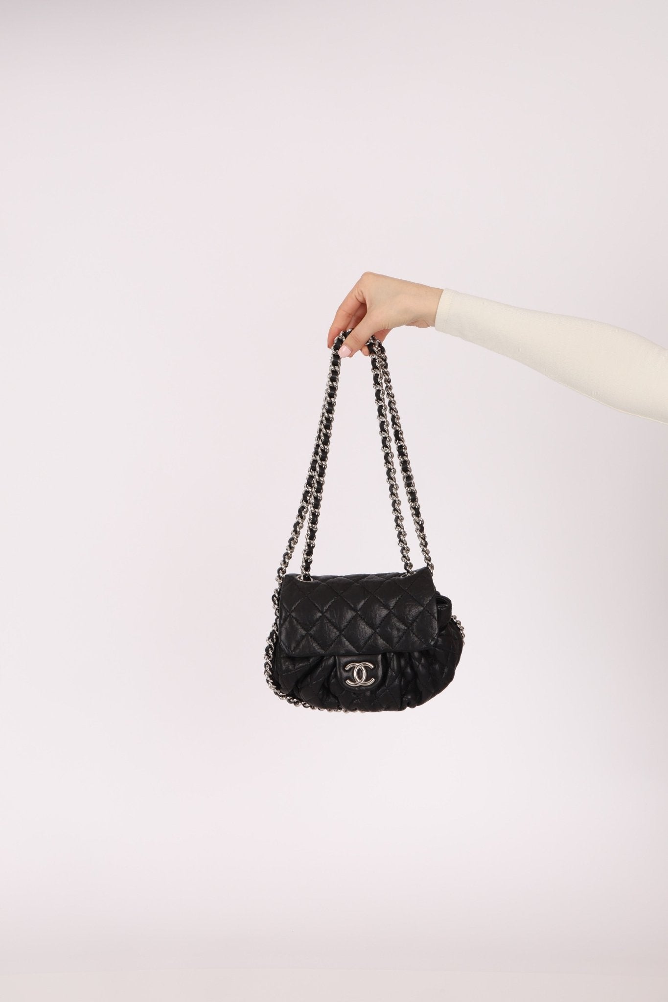 Chanel 2011 Calfskin Chain Around Dumpling Crossbody - FashioNica