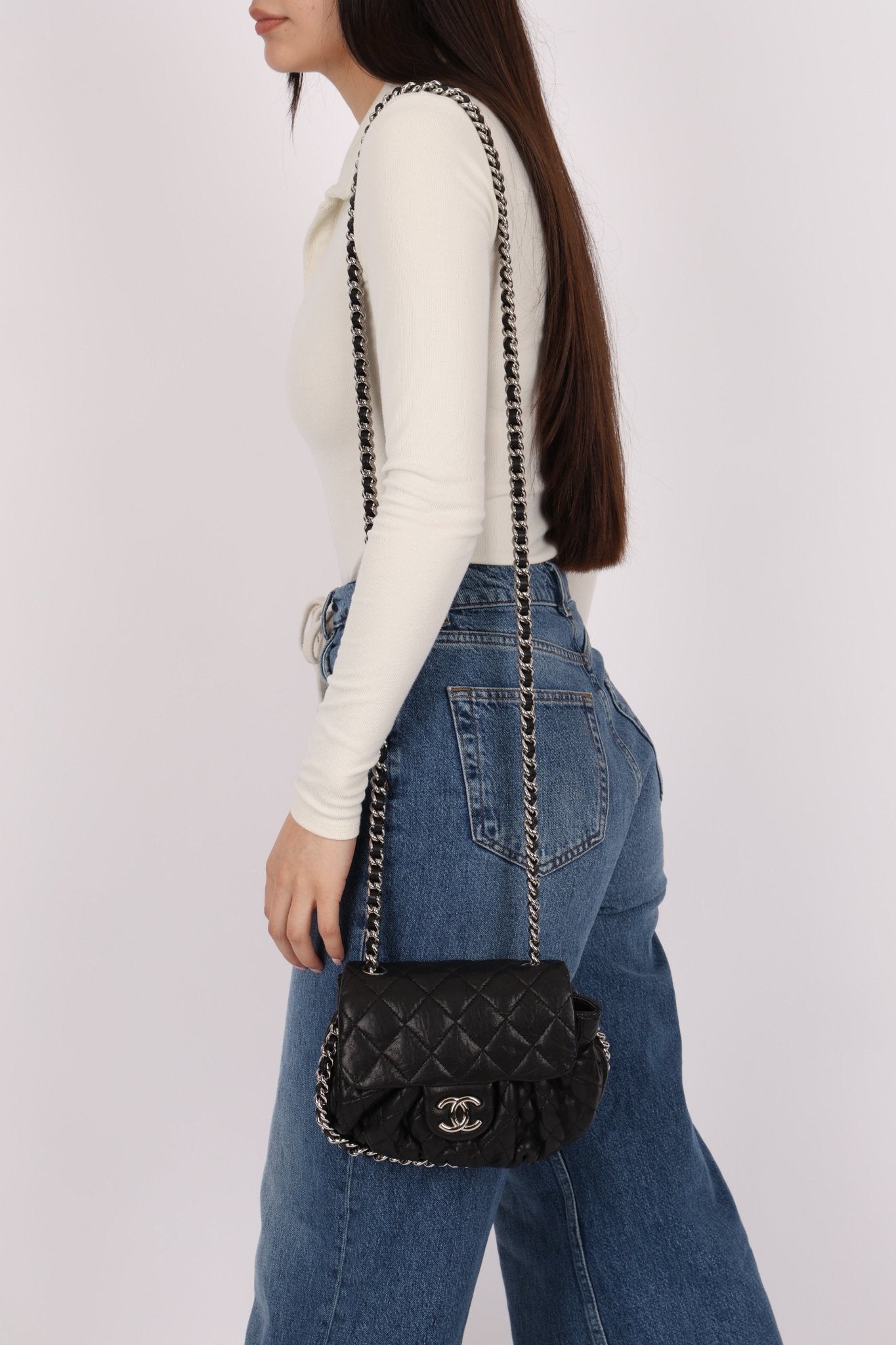 Chanel 2011 Calfskin Chain Around Dumpling Crossbody - FashioNica