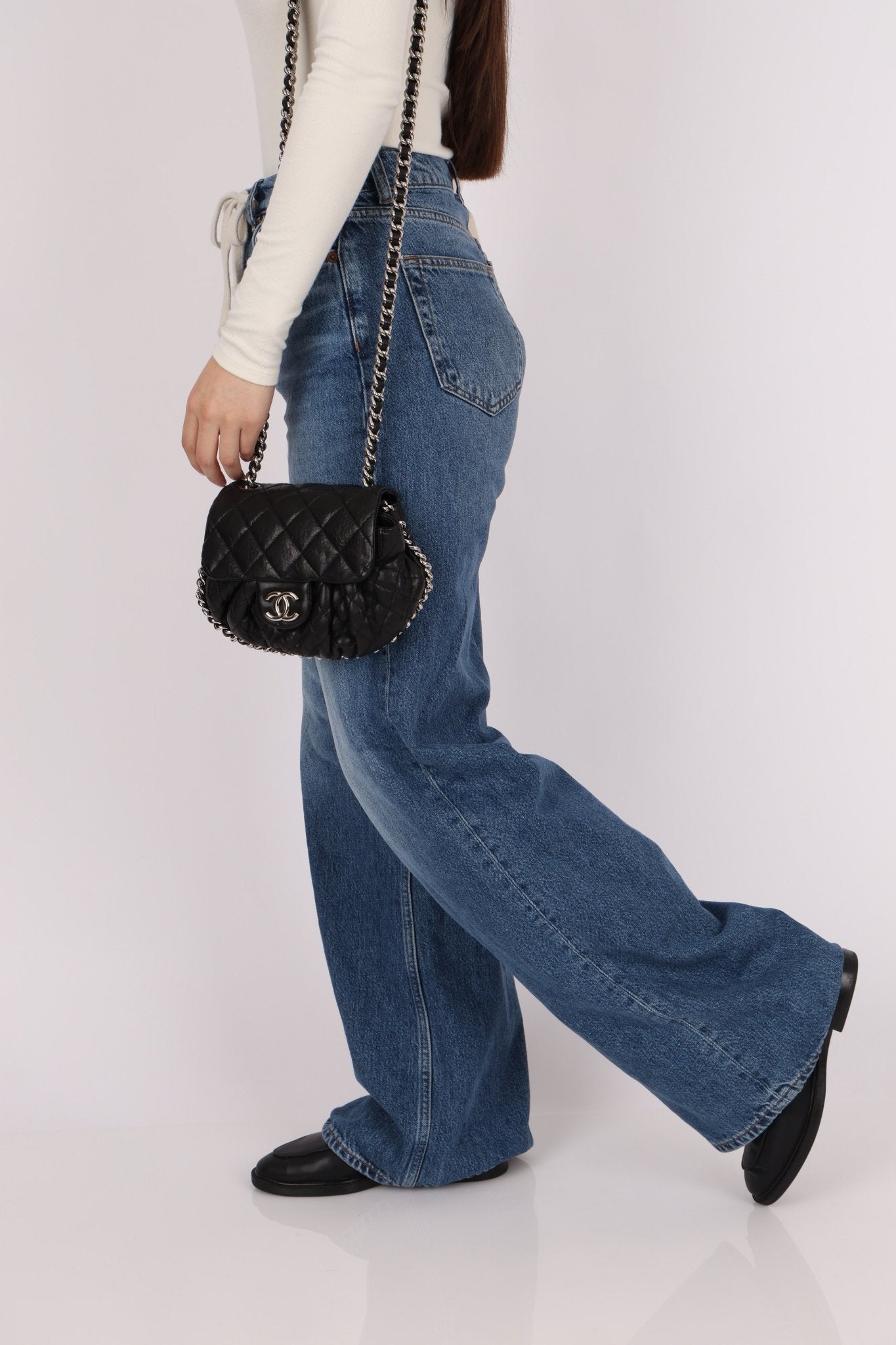 Chanel 2011 Calfskin Chain Around Dumpling Crossbody - FashioNica