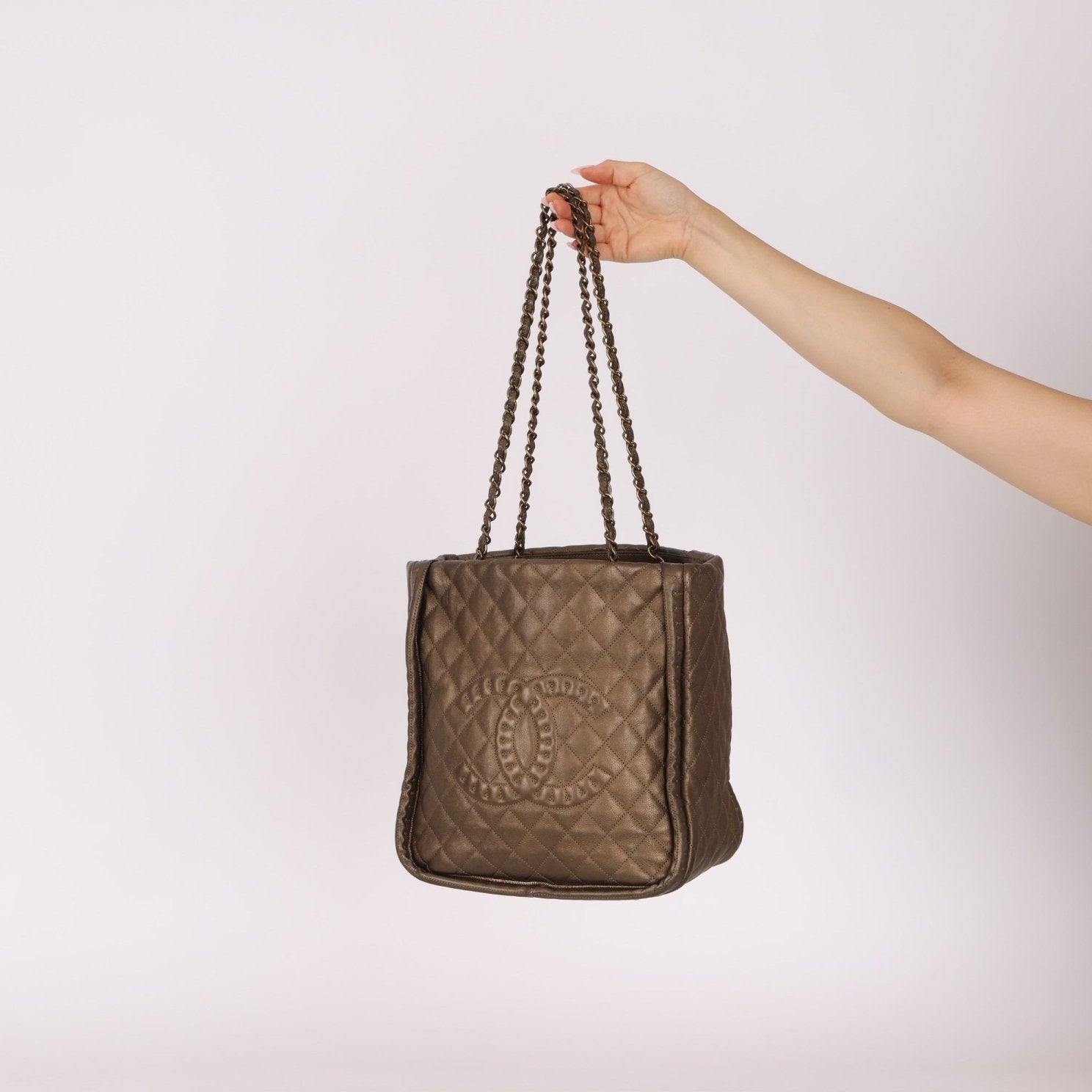 Chanel 2011 Calfskin Paris - Byzance Bronze Instanbul Chain Tote - FashioNica