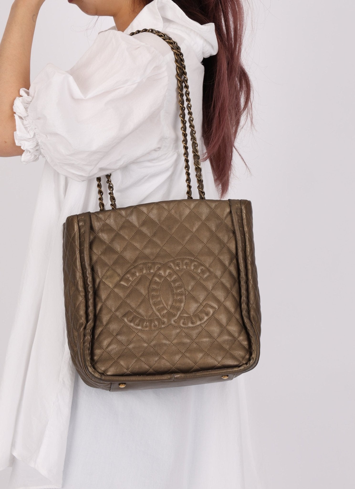 Chanel 2011 Calfskin Paris - Byzance Bronze Instanbul Chain Tote - FashioNica