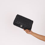 Chanel 2011 Caviar Single Flap Turnlock Clutch on Chain - FashioNica